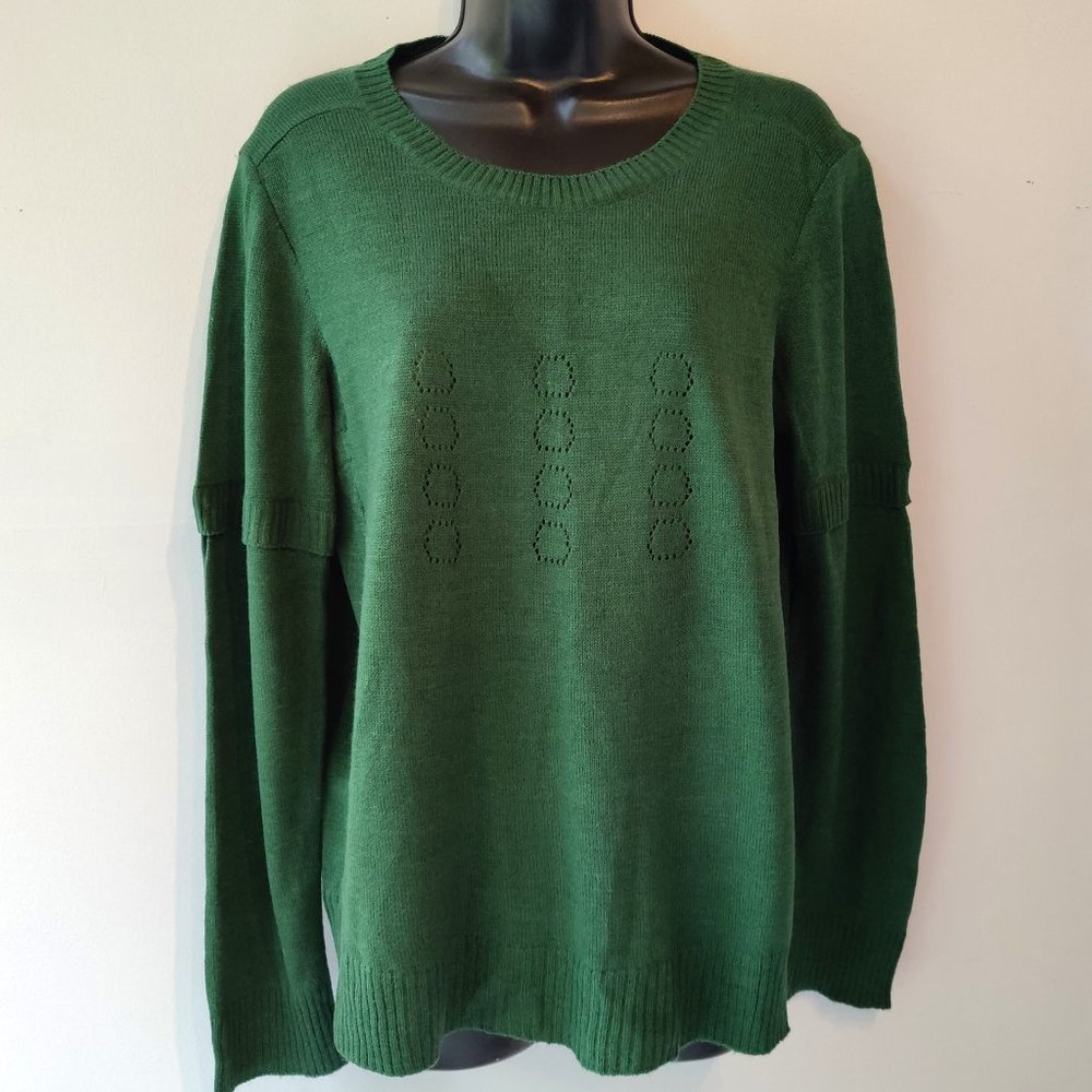 Aoyama Itchome Green Tunic Detailed Sweater M
